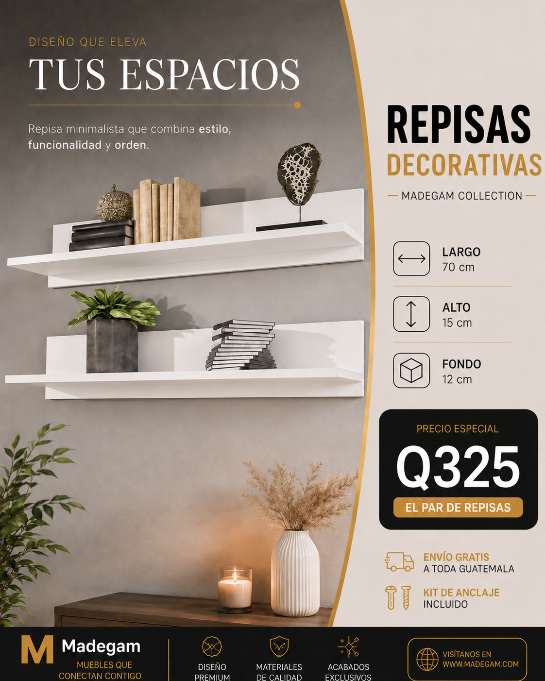 REPISA PARA SALA O DOMITORIO (RS-06)
